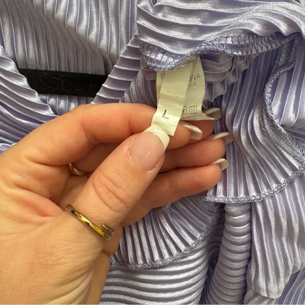 Purple Pleated Shirt and Shorts Set - Picture 6 of 7